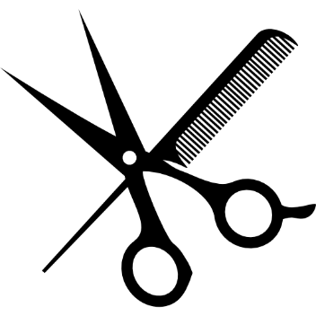 Scissors and comb icon